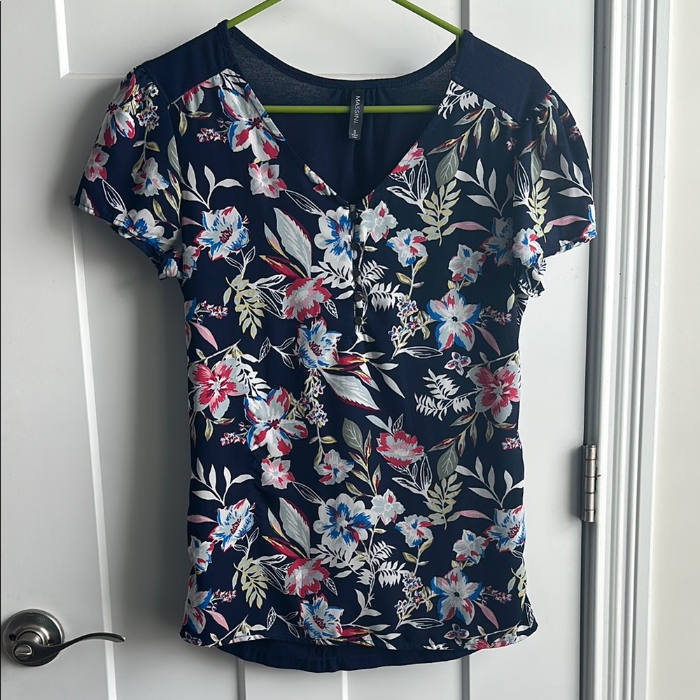 Floral V-Neck Women's Top
